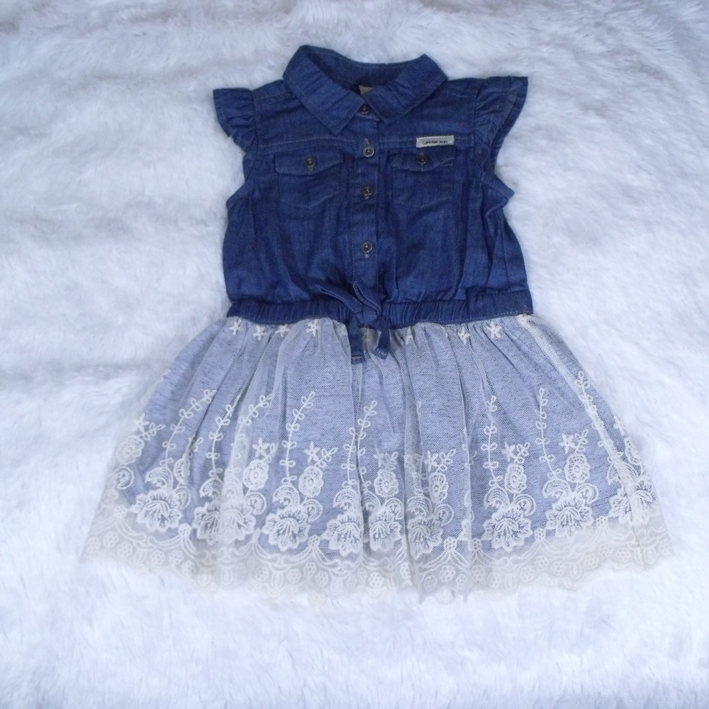 Calvin Klein Denim Lace Dress